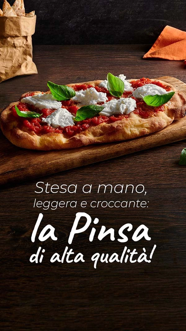 Stesa a mano, leggera e croccante: la Pinsa di alta qualità!