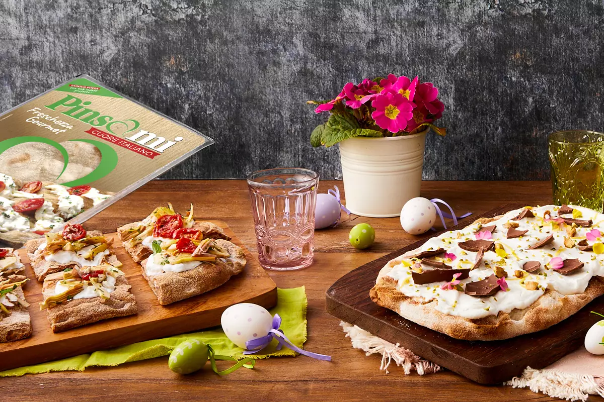 Ricette pasquali con la Pinsa con crema di ricotta e cioccolato