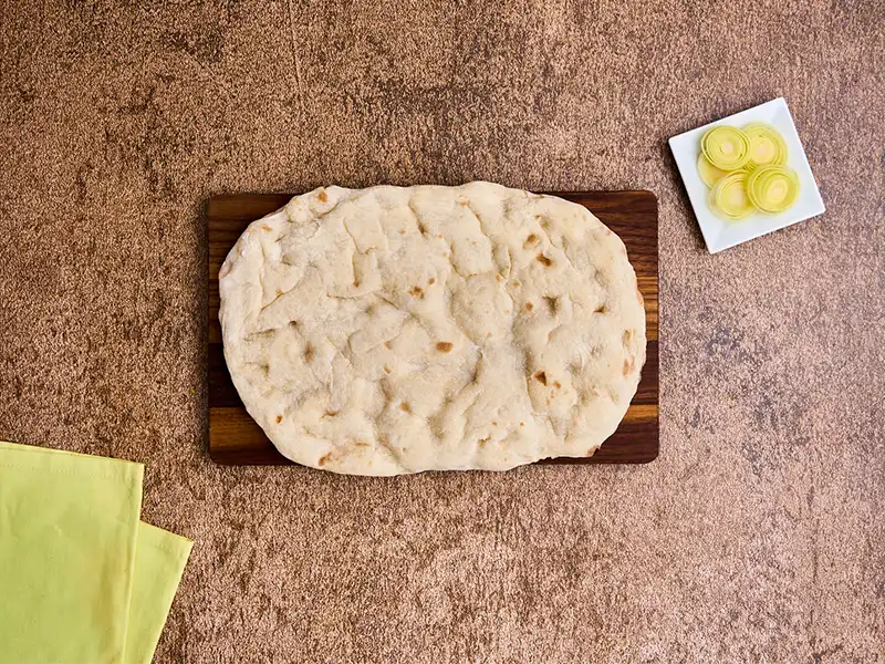 Base pinsa per ricetta con zucca porri